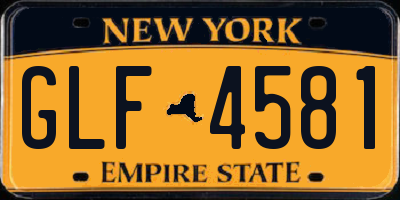 NY license plate GLF4581