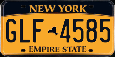NY license plate GLF4585