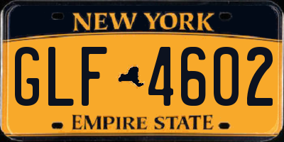 NY license plate GLF4602