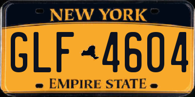 NY license plate GLF4604