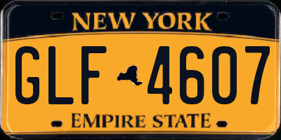 NY license plate GLF4607