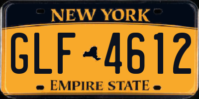 NY license plate GLF4612
