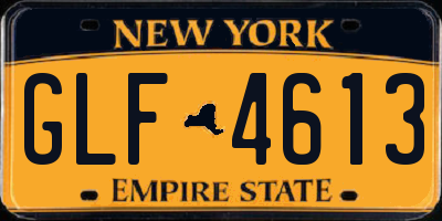 NY license plate GLF4613