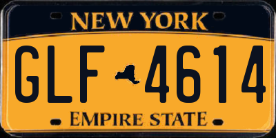 NY license plate GLF4614