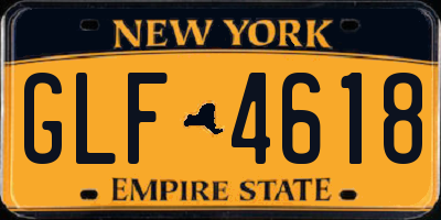 NY license plate GLF4618