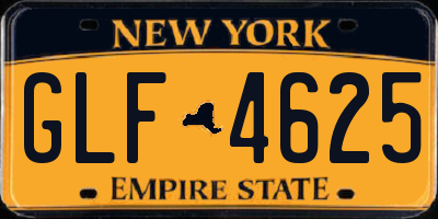 NY license plate GLF4625