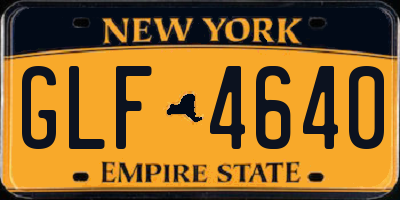 NY license plate GLF4640
