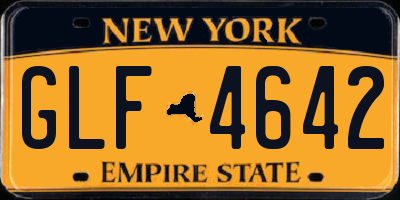 NY license plate GLF4642