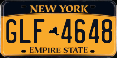 NY license plate GLF4648
