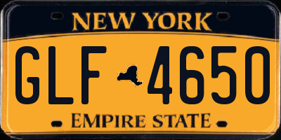 NY license plate GLF4650