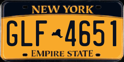 NY license plate GLF4651