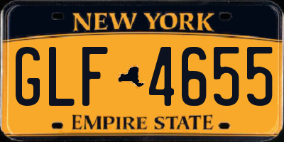 NY license plate GLF4655