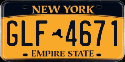 NY license plate GLF4671
