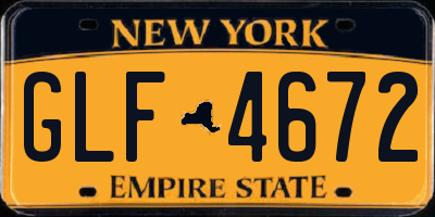 NY license plate GLF4672