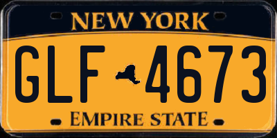 NY license plate GLF4673