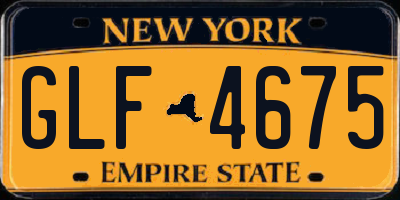 NY license plate GLF4675