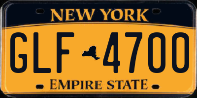 NY license plate GLF4700