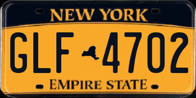 NY license plate GLF4702