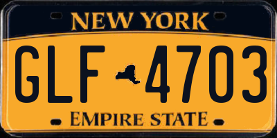 NY license plate GLF4703