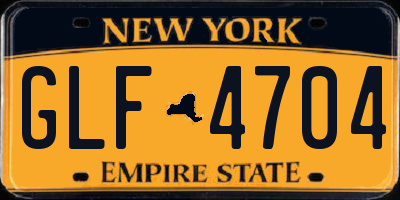 NY license plate GLF4704