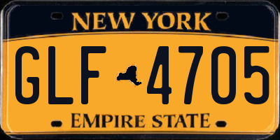 NY license plate GLF4705