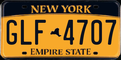 NY license plate GLF4707