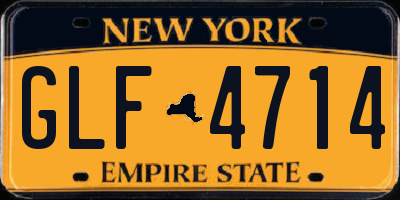 NY license plate GLF4714