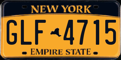 NY license plate GLF4715
