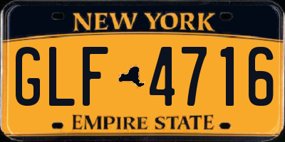 NY license plate GLF4716