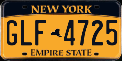 NY license plate GLF4725