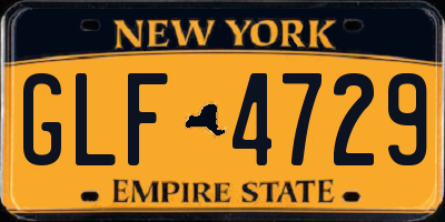 NY license plate GLF4729