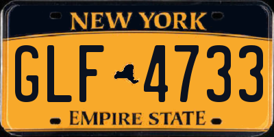 NY license plate GLF4733