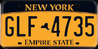 NY license plate GLF4735