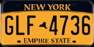 NY license plate GLF4736
