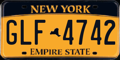 NY license plate GLF4742