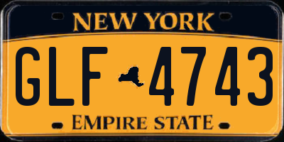 NY license plate GLF4743