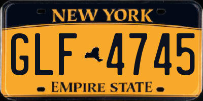 NY license plate GLF4745