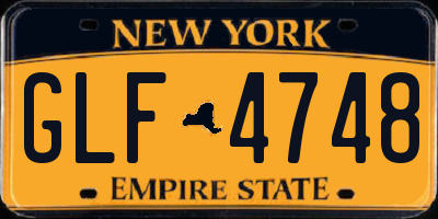 NY license plate GLF4748