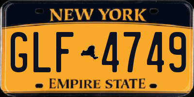NY license plate GLF4749