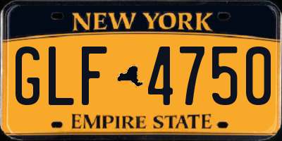 NY license plate GLF4750
