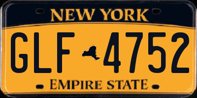 NY license plate GLF4752