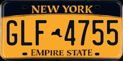 NY license plate GLF4755