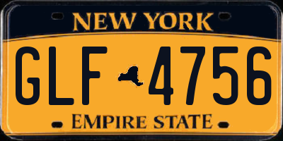 NY license plate GLF4756