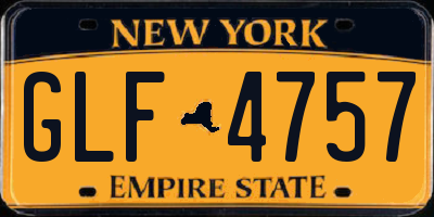 NY license plate GLF4757