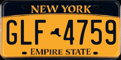 NY license plate GLF4759