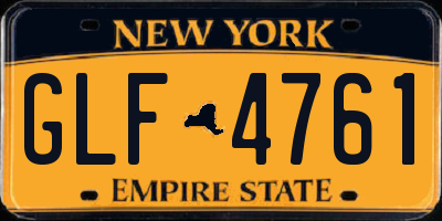 NY license plate GLF4761