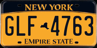 NY license plate GLF4763