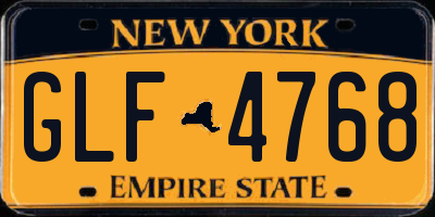 NY license plate GLF4768