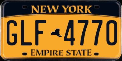 NY license plate GLF4770