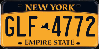 NY license plate GLF4772